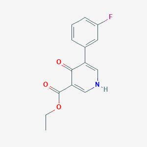 molecular formula C14H12FNO3 B1406484 Ethyl 5-(3-fluorophenyl)-4-oxo-1,4-dihydropyridine-3-carboxylate CAS No. 1449301-79-4