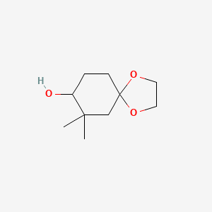 molecular formula C10H18O3 B1406493 7,7-Dimethyl-1,4-dioxaspiro[4.5]decan-8-ol CAS No. 131206-74-1