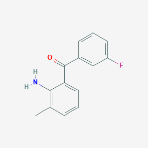 molecular formula C14H12FNO B1406494 (2-氨基-3-甲基苯基)(3-氟苯基)甲酮 CAS No. 1584139-75-2