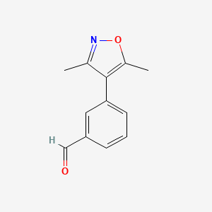 molecular formula C12H11NO2 B1406495 3-(3,5-Dimethyl-isoxazol-4-yl)-benzaldehyde CAS No. 1635437-16-9
