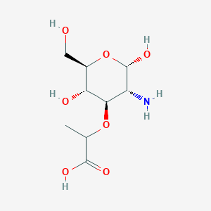 molecular formula C₉H₁₇NO₇ B014065 (2R)-2-{[(2R,3R,4S,5S,6R)-3-amino-2,5-dihydroxy-6-(hydroxymethyl)oxan-4-yl]oxy}propanoic acid CAS No. 1114-41-6