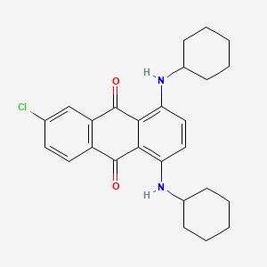 molecular formula C26H29ClN2O2 B14065187 6-Chloro-1,4-bis(cyclohexylamino)anthracene-9,10-dione CAS No. 10146-32-4