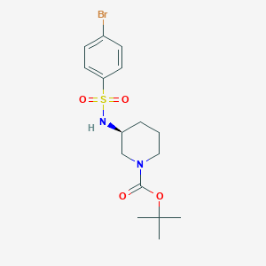 molecular formula C16H23BrN2O4S B14065249 tert-Butyl (3S)-3-[(4-bromobenzene-1-sulfonyl)amino]piperidine-1-carboxylate CAS No. 1002360-18-0