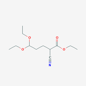 molecular formula C12H21NO4 B14065352 Ethyl 2-cyano-5,5-diethoxypentanoate CAS No. 118252-48-5