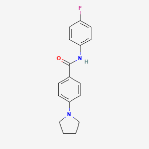 molecular formula C17H17FN2O B14065403 N-(4-fluorophenyl)-4-(pyrrolidin-1-yl)benzamide 