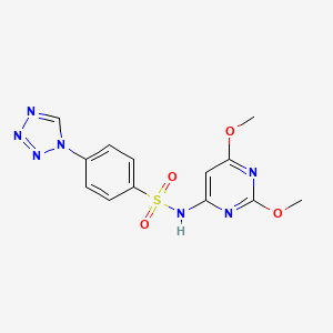 molecular formula C13H13N7O4S B14065467 N-(2,6-dimethoxypyrimidin-4-yl)-4-(1H-tetrazol-1-yl)benzenesulfonamide 