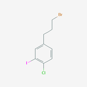 molecular formula C9H9BrClI B14065491 1-(3-Bromopropyl)-4-chloro-3-iodobenzene 