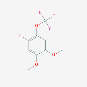 molecular formula C9H8F4O3 B14065498 1,2-Dimethoxy-4-fluoro-5-(trifluoromethoxy)benzene 