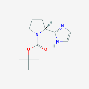 molecular formula C12H19N3O2 B1406565 (R)-tert-Butyl 2-(1H-imidazol-2-yl)pyrrolidine-1-carboxylate CAS No. 1332326-40-5