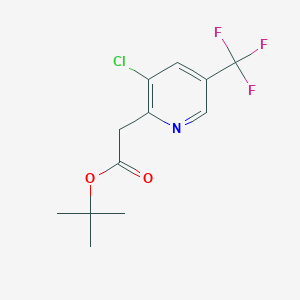 molecular formula C12H13ClF3NO2 B1406566 tert-Butyl 2-[3-chloro-5-(trifluoromethyl)pyridin-2-yl]acetate CAS No. 1672655-80-9