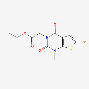 molecular formula C11H11BrN2O4S B14065691 ethyl 2-{6-bromo-1-methyl-2,4-dioxo-1H,2H,3H,4H-thieno[2,3-d]pyrimidin-3-yl}acetate 