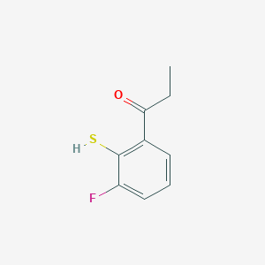 molecular formula C9H9FOS B14065746 1-(3-Fluoro-2-mercaptophenyl)propan-1-one 