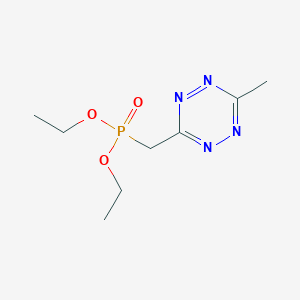 molecular formula C8H15N4O3P B14065800 Diethyl ((6-methyl-1,2,4,5-tetrazin-3-yl)methyl)phosphonate 