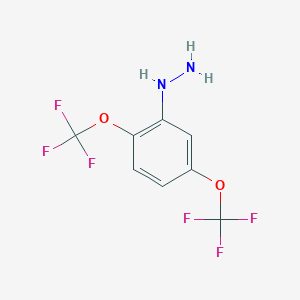 molecular formula C8H6F6N2O2 B14065879 (2,5-Bis(trifluoromethoxy)phenyl)hydrazine 