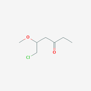 molecular formula C7H13ClO2 B14065983 6-Chloro-5-methoxyhexan-3-one CAS No. 102516-16-5