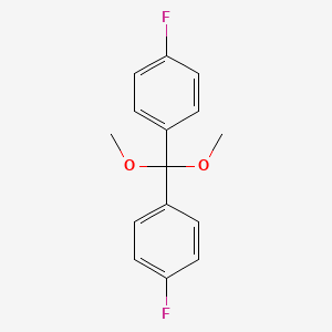 molecular formula C15H14F2O2 B14066000 Benzene, 1,1'-(dimethoxymethylene)bis[4-fluoro- CAS No. 10345-72-9