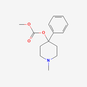 molecular formula C14H19NO3 B14066001 Carbonic acid, methyl 1-methyl-4-phenyl-4-piperidyl ester CAS No. 101418-14-8