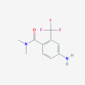 molecular formula C10H11F3N2O B1406601 4-amino-N,N-dimethyl-2-(trifluoromethyl)benzamide CAS No. 1174234-00-4