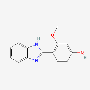 molecular formula C14H12N2O2 B14066012 Phenol, 4-(1H-benzimidazol-2-yl)-3-methoxy- CAS No. 89469-28-3