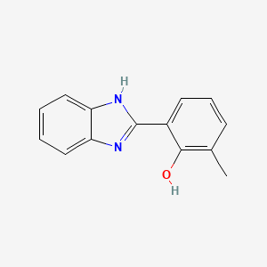 molecular formula C14H12N2O B14066052 Phenol, 2-(1H-benzimidazol-2-yl)-6-methyl- CAS No. 66892-99-7