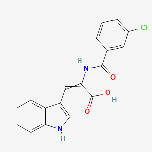 molecular formula C18H13ClN2O3 B14066061 2-(3-Chlorobenzamido)-3-(1H-indol-3-yl)prop-2-enoic acid CAS No. 101966-78-3