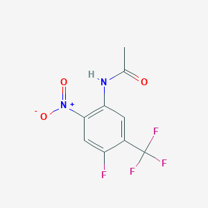 molecular formula C9H6F4N2O3 B140662 N-[4-fluoro-2-nitro-5-(trifluoromethyl)phenyl]acetamide CAS No. 143151-01-3