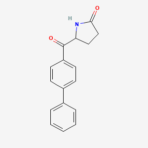 molecular formula C17H15NO2 B14066316 (r/s)-5-(Biphenyl-4-carbonyl)pyrrolidin-2-one 