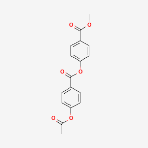 molecular formula C17H14O6 B14066325 Benzoic acid, 4-(acetyloxy)-, 4-(methoxycarbonyl)phenyl ester CAS No. 100743-90-6