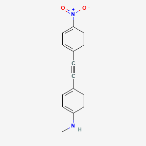 molecular formula C15H12N2O2 B14066355 N-Methyl-4-[(4-nitrophenyl)ethynyl]aniline CAS No. 101456-22-8