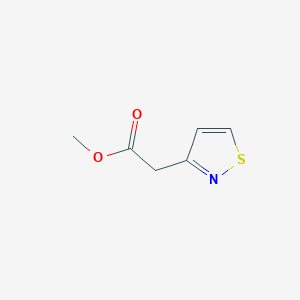 molecular formula C6H7NO2S B14066378 3-Isothiazoleacetic acid, methyl ester CAS No. 10271-88-2