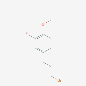 molecular formula C11H14BrFO B14066458 1-(3-Bromopropyl)-4-ethoxy-3-fluorobenzene 