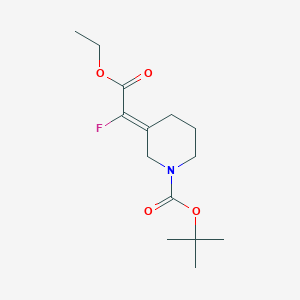 molecular formula C14H22FNO4 B14066513 tert-butyl (3Z)-3-(2-ethoxy-1-fluoro-2-oxoethylidene)piperidine-1-carboxylate 
