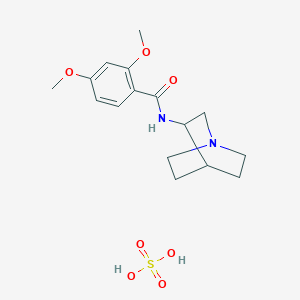 molecular formula C16H24N2O7S B14066592 N-(1-azabicyclo[2.2.2]octan-3-yl)-2,4-dimethoxybenzamide;sulfuric acid CAS No. 101304-01-2