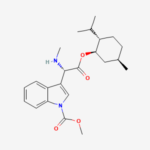 molecular formula C23H32N2O4 B14066634 methyl 3-((S)-2-((1R,2S,5R)-2-isopropyl-5-methylcyclohexyloxy)-1-(methylamino)-2-oxoethyl)-1H-indole-1-carboxylate 