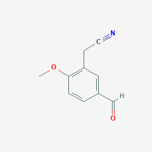 molecular formula C10H9NO2 B1406664 2-(5-Formyl-2-methoxyphenyl)acetonitrile CAS No. 1820608-72-7