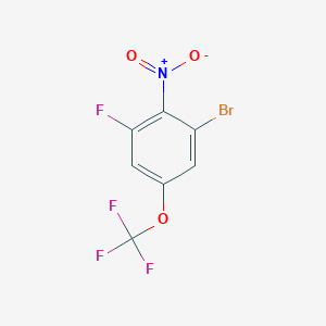 molecular formula C7H2BrF4NO3 B14066693 1-Bromo-3-fluoro-2-nitro-5-(trifluoromethoxy)benzene 