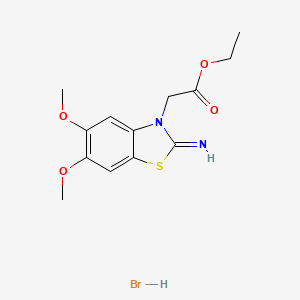 ethyl 2-(2-imino-5,6-dimethoxybenzo[d]thiazol-3(2H)-yl)acetate hydrobromide