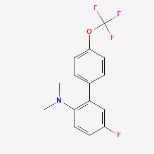 molecular formula C15H13F4NO B14066950 (5-Fluoro-4'-(trifluoromethoxy)biphenyl-2-yl)-dimethylamine 
