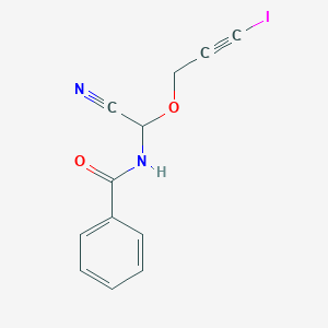 molecular formula C12H9IN2O2 B14067042 N-{Cyano[(3-iodoprop-2-yn-1-yl)oxy]methyl}benzamide CAS No. 101538-89-0