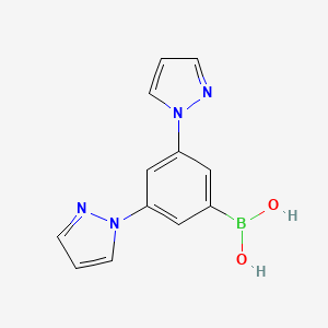 molecular formula C12H11BN4O2 B14067055 (3,5-Di(1H-pyrazol-1-yl)phenyl)boronic acid 