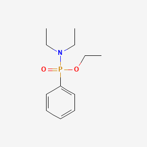 molecular formula C12H20NO2P B14067103 Phosphonamidic acid, N,N-diethyl-P-phenyl-, ethyl ester CAS No. 100525-32-4