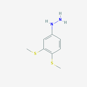 molecular formula C8H12N2S2 B14067144 (3,4-Bis(methylthio)phenyl)hydrazine 