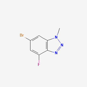 molecular formula C7H5BrFN3 B14067261 6-bromo-4-fluoro-1-methyl-1H-benzo[d][1,2,3]triazole 