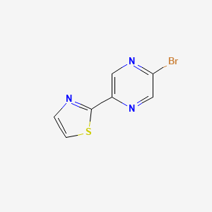 molecular formula C7H4BrN3S B14067277 2-(5-Bromopyrazin-2-yl)thiazole 