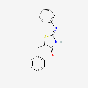 molecular formula C17H14N2OS B14067336 4(5H)-Thiazolone, 5-[(4-methylphenyl)methylene]-2-(phenylamino)- CAS No. 101444-37-5