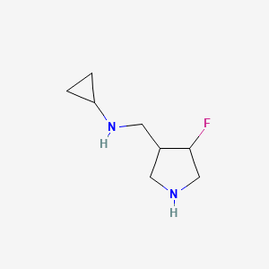 molecular formula C8H15FN2 B14067382 N-(((3R,4S)-4-Fluoropyrrolidin-3-yl)methyl)cyclopropanamine 