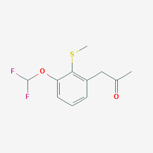 molecular formula C11H12F2O2S B14067570 1-(3-(Difluoromethoxy)-2-(methylthio)phenyl)propan-2-one 