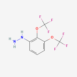molecular formula C8H6F6N2O2 B14067633 (2,3-Bis(trifluoromethoxy)phenyl)hydrazine 