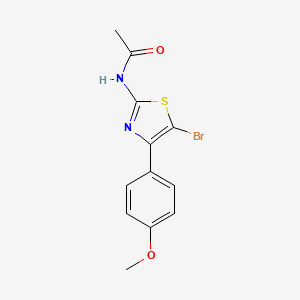 molecular formula C12H11BrN2O2S B14067737 Acetamide, N-[5-bromo-4-(4-methoxyphenyl)-2-thiazolyl]- CAS No. 100953-58-0