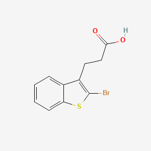 molecular formula C11H9BrO2S B14067788 Benzo[b]thiophene-3-propanoic acid, 2-bromo- CAS No. 10245-72-4